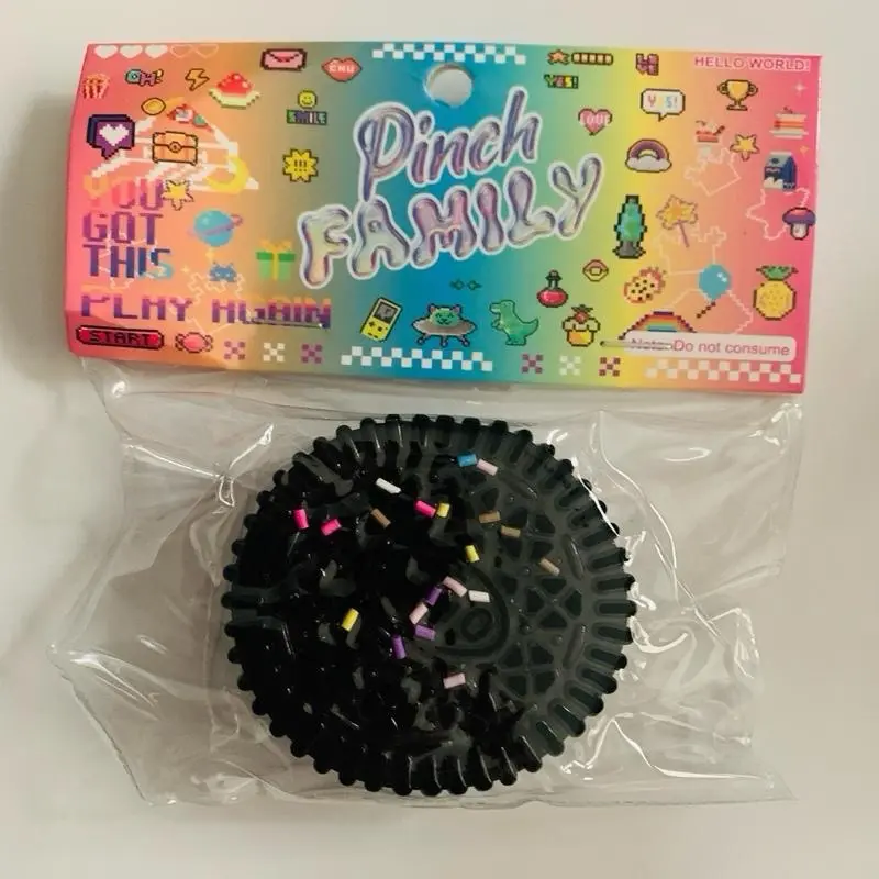 Stress Relief Sprinkled Squishy Cookie Toy, Classic Novelty Toy for 8-10 Years Old Kids