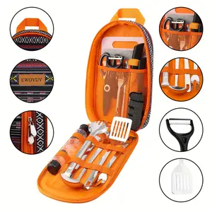 Portable Cookware Set - Camping Cooking Utensils, Outdoor Stove Accessories, RV Gadgets, Picnic BBQ Gear,summervibes