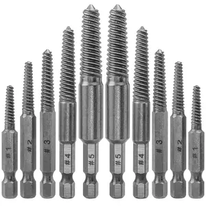 Broken Screw Extractor Set, Stripped Screw Remover Drill Bit Kit I 1/4 Inch Hex Shank Easy Out Damaged Bolt Removal Tool