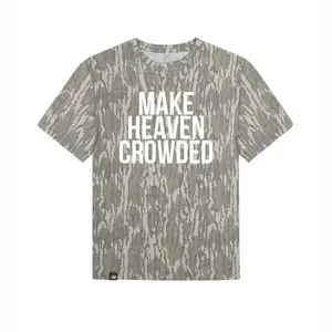 Make Heaven Crowded Mossy Oak Bottomland Camo Tee For Men And Women, Unisex Design, Soft and Breathable Cotton