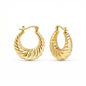 Shrimp Shell Hoop Earrings | Gold Hoop Earrings
