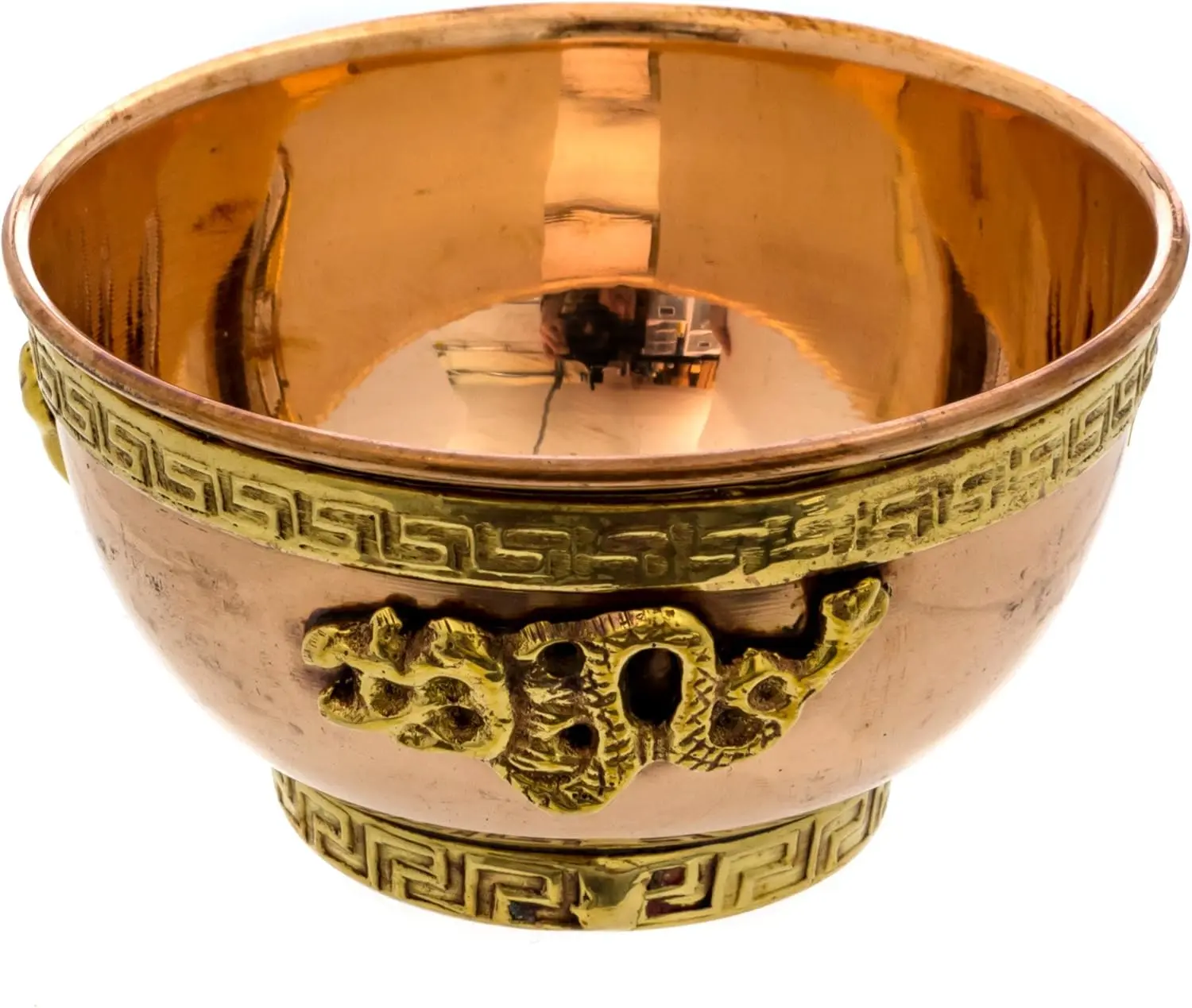 Dragon Copper Bowl - Offering Bowl For Altar Use, Ritual Offerings, Witchy Home Decor - Incense Holder for Incense Cones, White Sage, Palo Santo Sticks - 3 Inches Wide