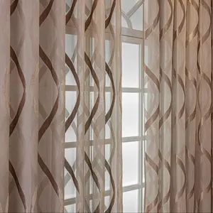 Solid Color Ribbon Pattern Curtain, Modern Transparent Sheer Curtain, Window Screening for Living Room, Bedroom, Kitchen, Office and Balcony Decoration, Interior Decoration Accessories, Home Textile