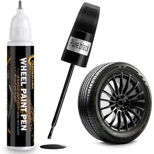 Black Rim Touch Up , Wheel  for Rims Scratch Repair Remover Pen Kit 2 in 1,Wheel Touch Up  for  Quick and Easy Fix Rim Curb Rash Scuff (Black)