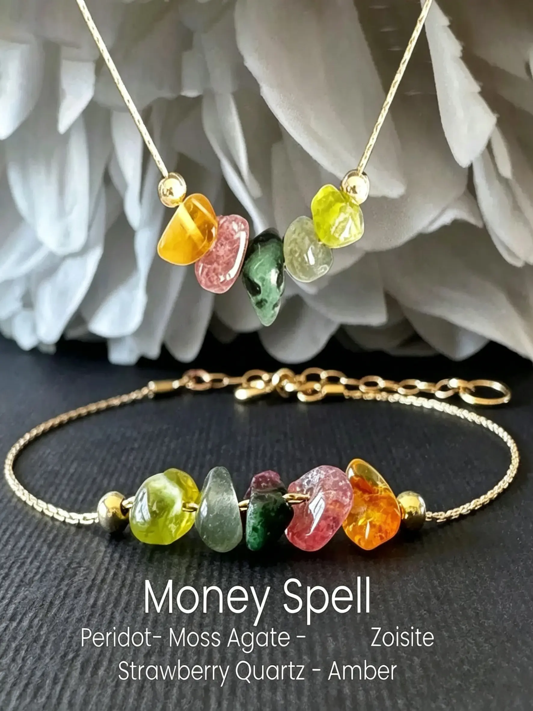 1PC Moonstone Natural Crystal Bracelet / Necklace Jewelry | Intuition, Energy & Manifestation Healing, Ins Style Elegance Daily Wear, Ready, Gift for Friend/Family/Couple, Birthday/Holiday Present