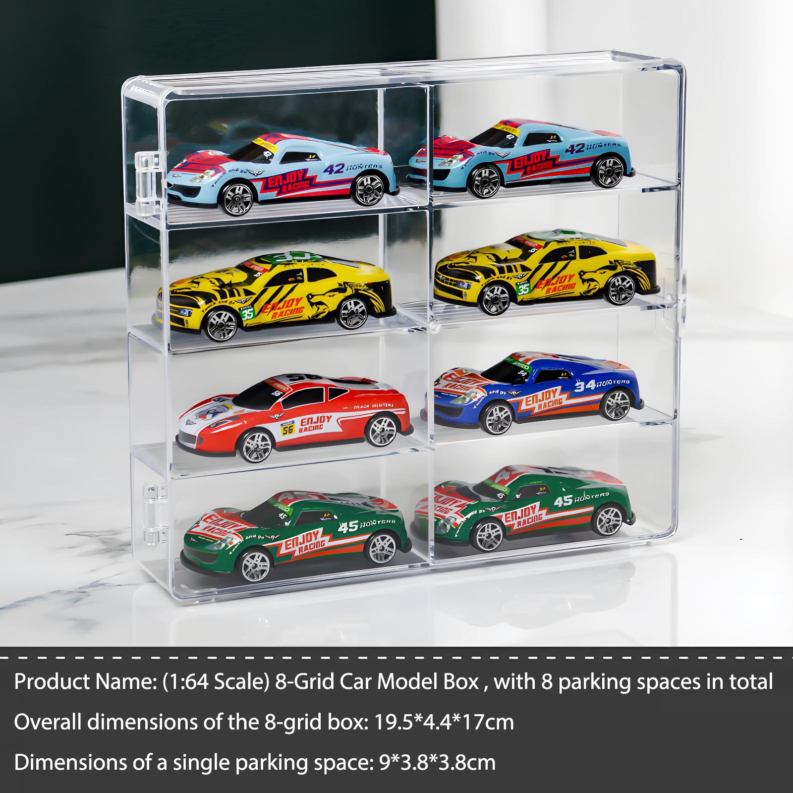 Acrylic Display Case for Diecast Cars，Dustproof Stackable Box with Hinged Door, Toy Car Storage Organizer for Hot Wheels Matchbox