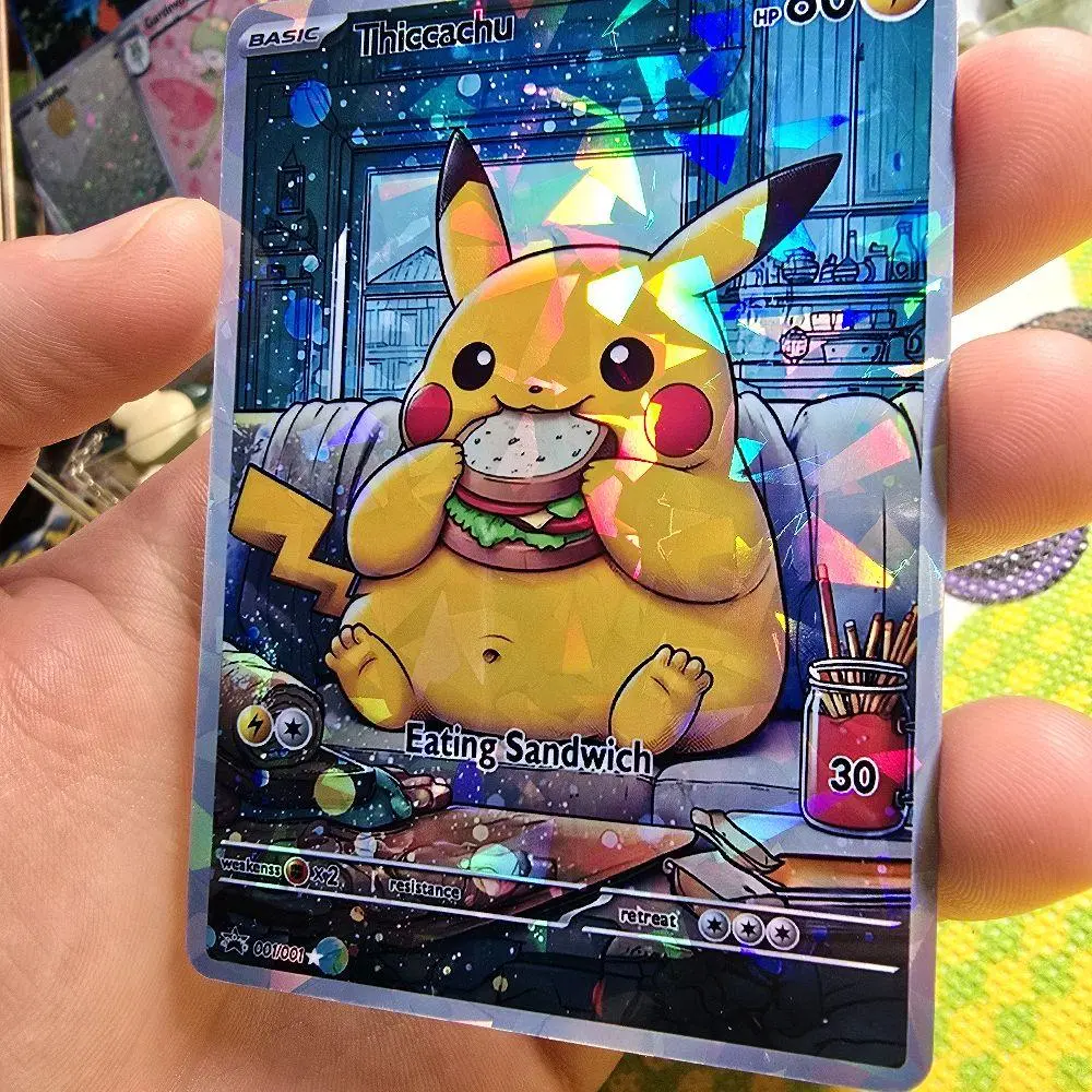 basic pikachu holographic card Grad Cap Card – Classy Cards Creative main image 1