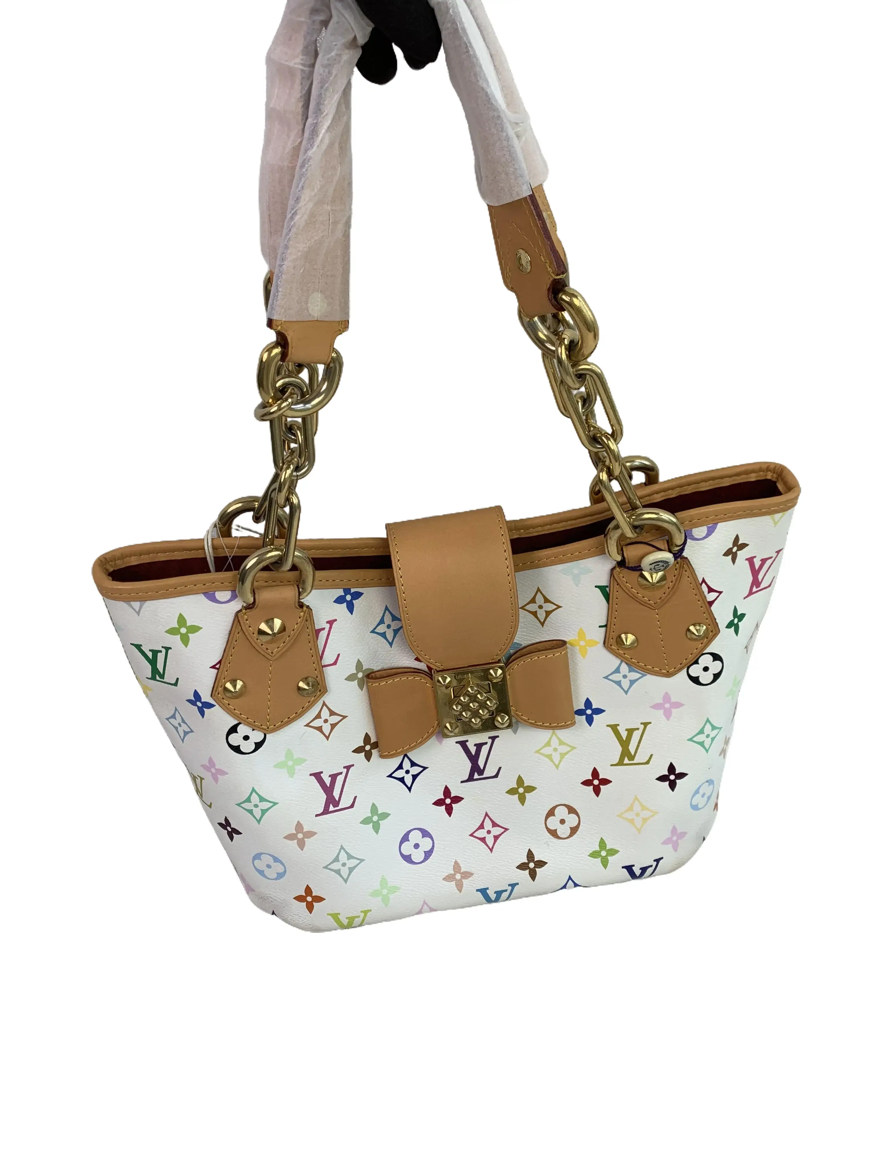 Pre-owned Louis Vuitton Good Condition Multicolore White Chain Handbag/WJ07318046/8046