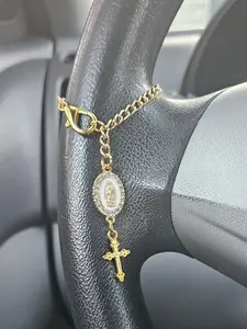 Steering Wheel Rosary - Virgin Of Guadalupe Car Charm - Rosary Car Charm - Car Blessings - Baptism Gift - Religious Catholic Gift - Car Accessory