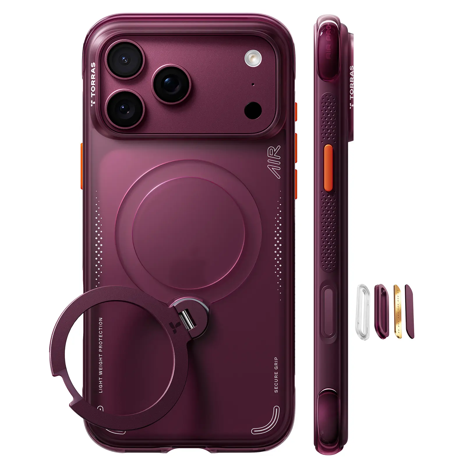 TORRAS Q3 Air for iPhone 18 Pro Max Case - 360° Magnetic Stand, Shockproof, Slim Protective Case, Shadow Black