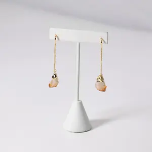 Long Citrine Point Earrings
