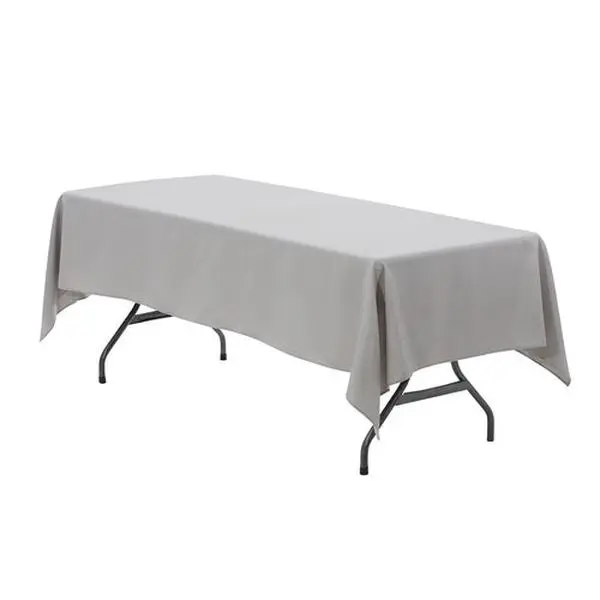 Gray Polyester Rectangular Tablecloth 60 x 126 inch - Wedding Party Banquet Table Cover, Wrinkle & Stain Resistant