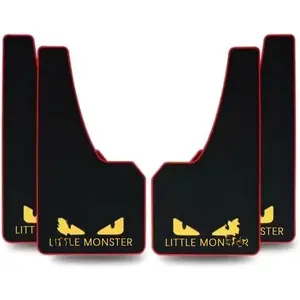 4 pcs Soft Material Automotive Car Mud Flaps Universal Fit Black Splash Guards Rubber mud Guard No Collision Universal 43.5cm23cm0.5cm (LM)