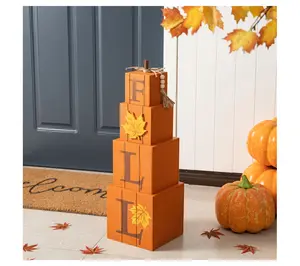 Glitzhome 25.5"H Halloween and Fall ReversiblePorch Decor