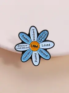 Encouragement Emotional Bond Pin, Petal Positive Declaration Fresh Color Badge, Ideal for Students, Workplace Gifts, Self-Support Scenarios