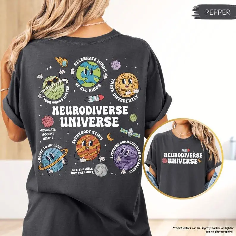 Comfort Colors® Neurodiversity Shirt, Neurodiverse Universe Shirt, Autism Awareness Gift, Special Education Shirt, Space Neurodiversity Tee
