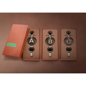 Monogrammed Ringlet Alphabet Keychain for Personalized Keys