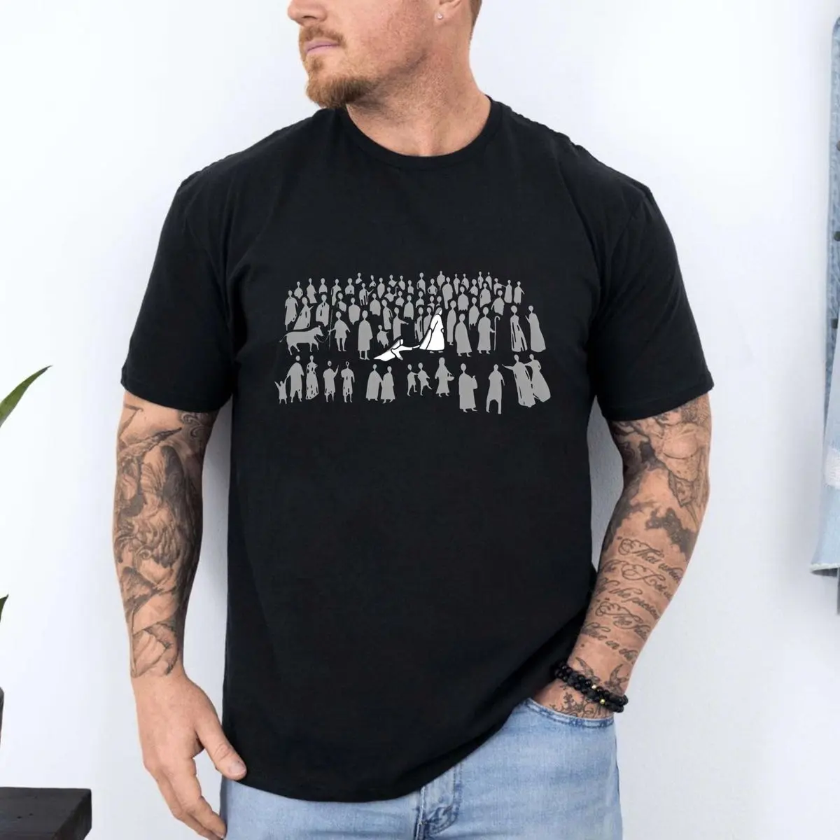 Touching The Hem Of His Garment Shirt, By His Wounds We Are Healed T Shirt, Trend Touching Hand Christian Jesus Tee, Unisex Short Sleeve Tee, Graphic Round Neck Tee