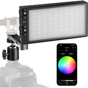 RGB Video Light with APP Control, Built-in 12W Rechargeable Battery LED Camera Light, 10 Common Lighting Effects, CRI≥97 2500-8500K RGB Video Light with Aluminum Alloy Body