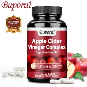 Buporai - High Potency Apple Cider Vinegar - ACV Pills Nutritional Supplement to Support Healthy Digestion and Promote Natural Detoxification for Men and Women - 120 Vegetarian Capsules
