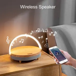 4-in-1 Music Desk Lamp: Wireless Speaker, LED Night Light, Wireless Charger, Phone Holder, Perfect Birthday Gifts for everyone Charging Luminous，Watts