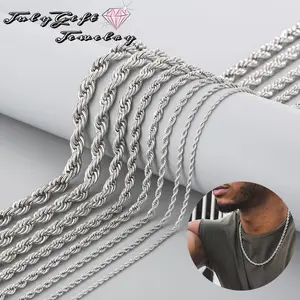 Mens Jewelry Mens Gifts 3/4/5mm/7mm/8mm Rope Chain for Men Women Chain Necklace 18, 20, 22, 24, 26, 30 Inch