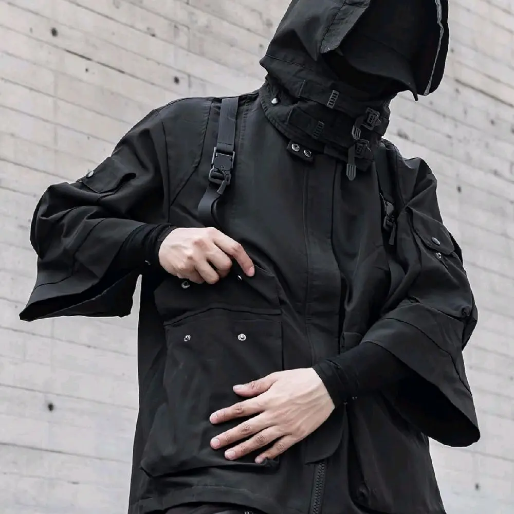 niepce inc 3/4 Sleeve Techwwar Tactical Jacket & Coat for Men - Versatile Casual Wear, Ideal for Outdoor Activities - Menswear, Tops