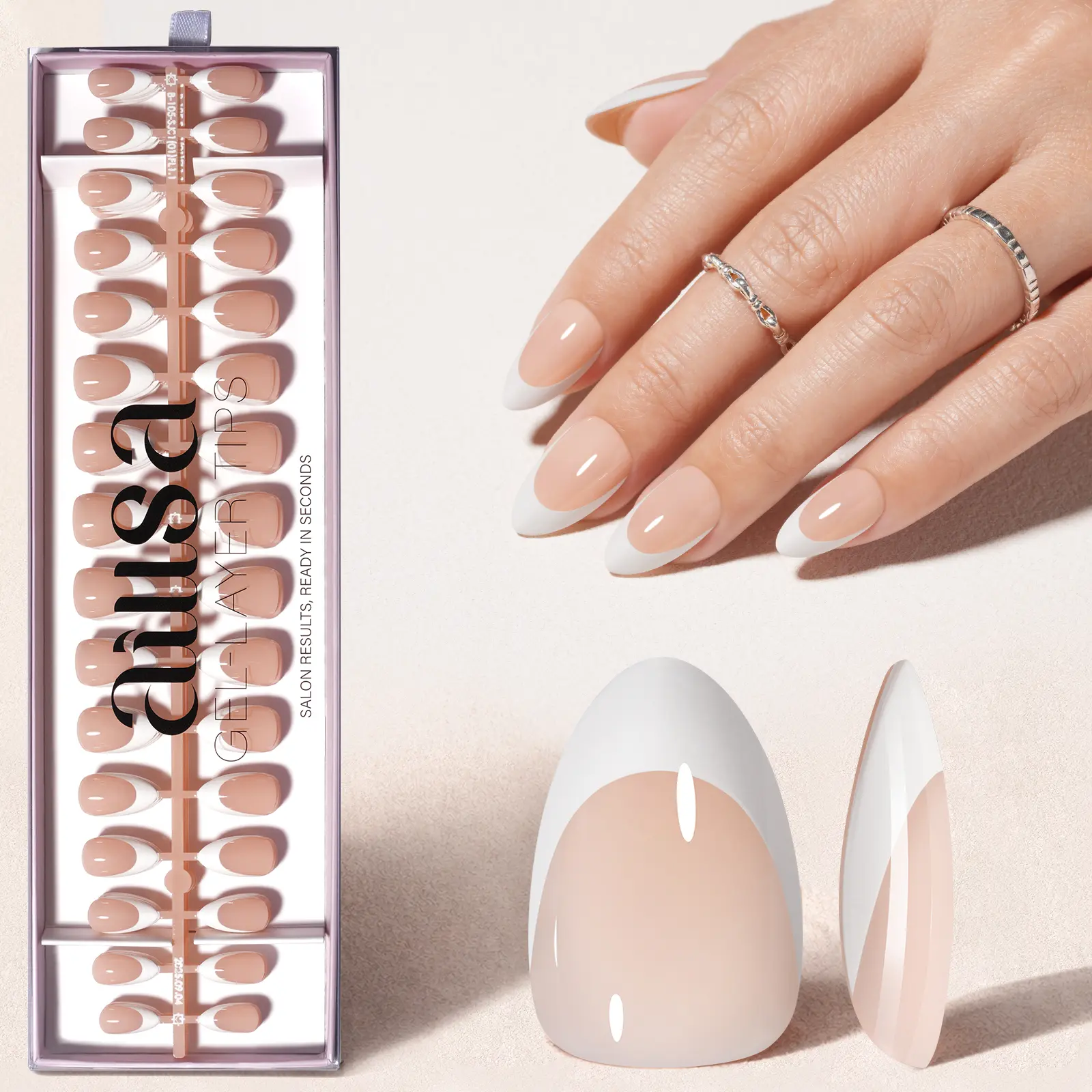 Milky Nude | Glossy Finish - Short Almond