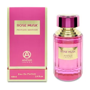 ANFAR LONDON Rose Musk Unisex Extrait de Parfum 3.4 fl oz Luxury Long-Lasting Fragrance with Fresh Rose Turkish Rose & Sweet Musk Sophisticated Scent for Men Women Daily Special Occasions
