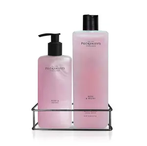 Pecksniffs Classic Rose & Peony Moisturizing Hand Wash 500ml/16.9 Fl oz and Hand Wash Refill 1L/1000ml,33.8 Oz Nail Daily