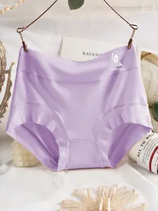 High-Waisted Women's Underwear, Breathable Plus Size Triangle Panties, Anti-Bacterial Waist Cinch, Quick-Dry, Loose Fit, 1 Piece