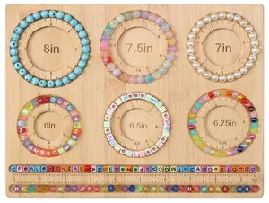 Bead Board for Jewelry Making, Bamboo Beading Board for Jewelry Bracelet Making, DIY Bracelet Bead Board