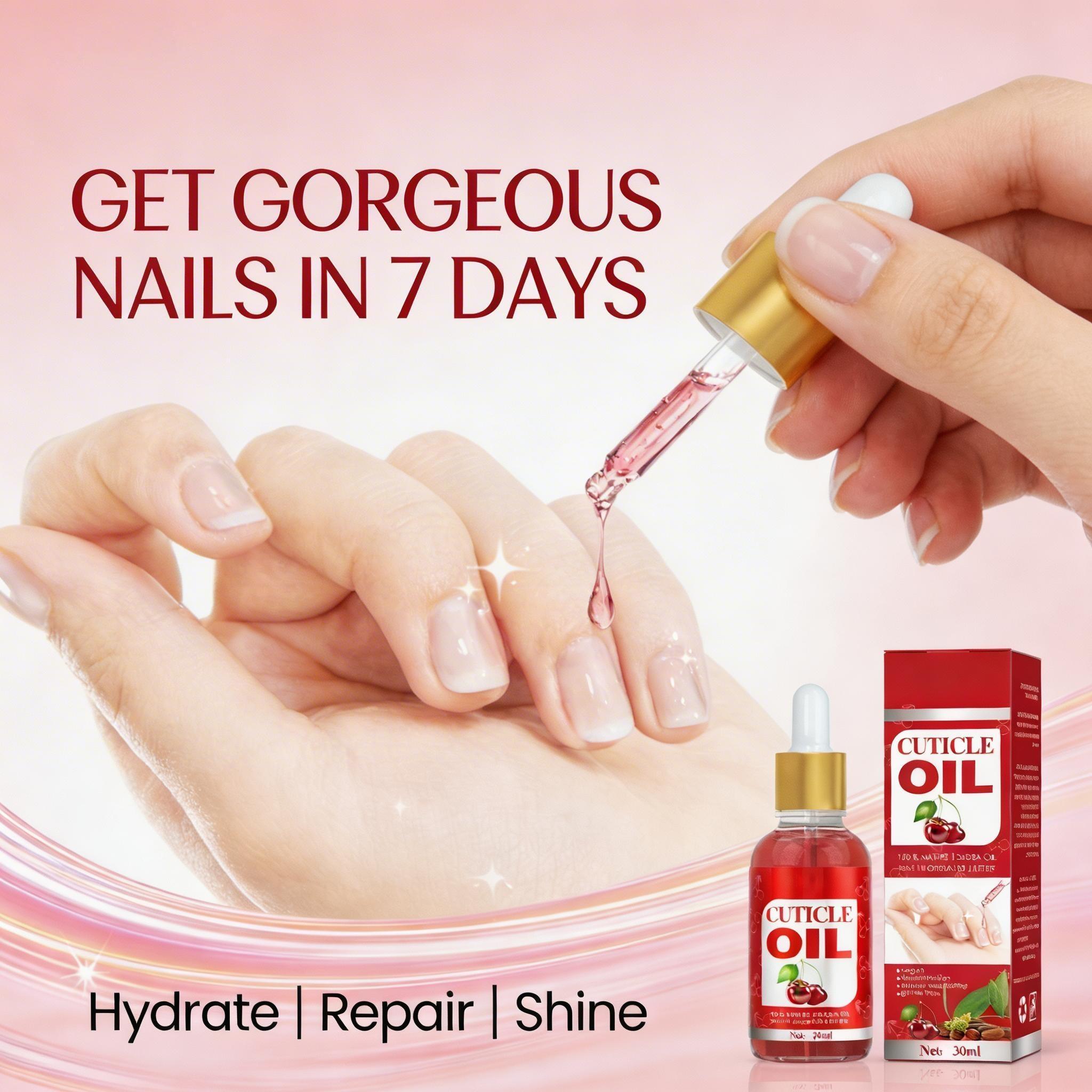 Nail Cuticle Oil & Strengthener Serum, Nourishes Dry Cuticles, Repairs Brittle & Peeling Nails, Moisturizes Nail Edges, Promotes Healthy Nail Growth, Non-Greasy Vegan Nail Care