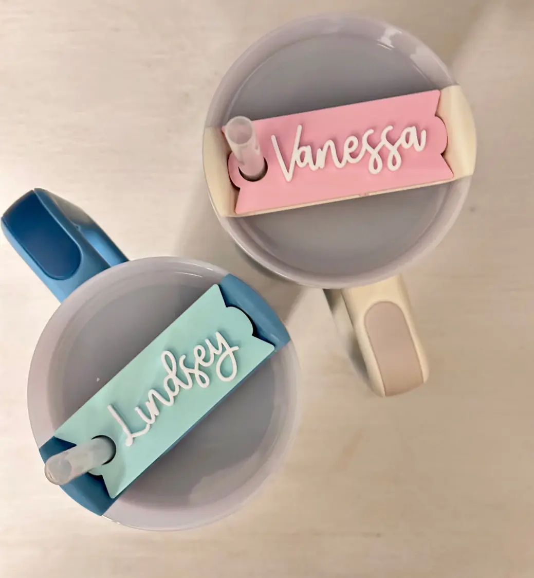 Customized Pastel Colors Topper for Quencher H 2.0 cups Personalized Name Plate