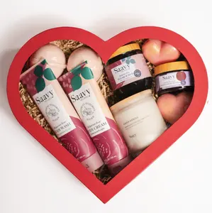 Saavy Naturals 9-Piece Bulgarian Rose Valentine’s Spa Gift Set – Luxury Bath & Body Care – Limited Edition