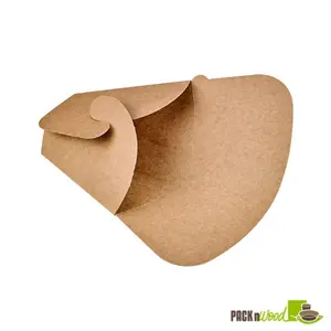 212 MAIN Kraft Crepe Holder, 5.9" x 7.25" Size, Natural Appearance, Recyclable, Ideal for Home & Party Supplies