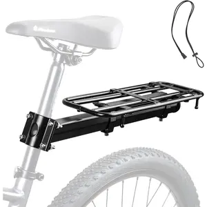 Adjustable Universal Rear  Rack, Fits 20" 24" 26" 27.5" 29" Inch Bicycles, MTB, 15kg/33 lbs Load Capacity Steel  Carge Rack, Easy Installation   Seat