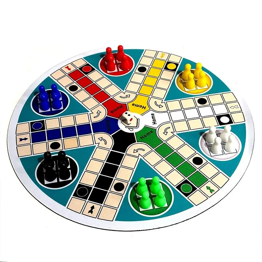 LUDO Game Classic Dice Game for 6player Fast Track Chess Travel Board Game Set Interactive Board Game Suitable for Family Christmas Halloween Game Night