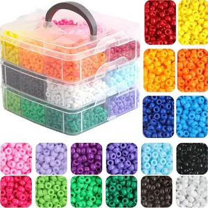 3600pcs 6x9mm Horse Bead Box Set, 18 Colors, Simple Style, DIY Beads for Friendship Bracelets, Jewelry Making, Hair Braiding, DIY Art Crafts