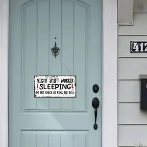 Night Shift Worker Door Sign Decoration, No Knocking or Bell Ring, Sleep Rest Area Marker, Essential Workplace Safety Tool