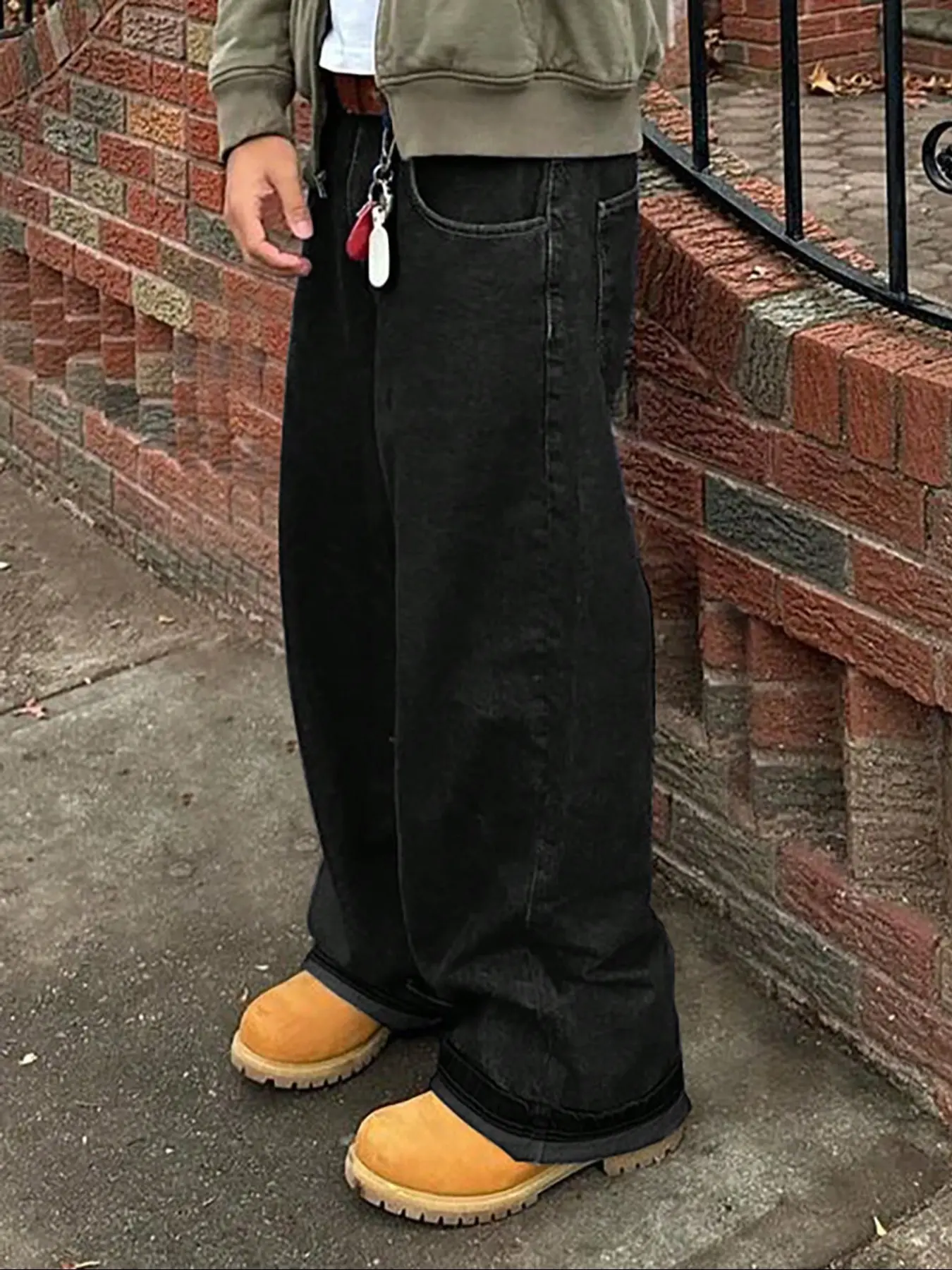 Straight Leg Denim Jeans Cotton Slant Pockets Washed Jean, Casual Versatile Wide Leg Jeans, Couple Matching Straight Fit Loose Fit, Menswear Streetwear Pants