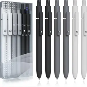 6-pack gel pen, retractable gel pen quick-drying ink pen fine pen high-end smooth styling pen, aesthetic pen suitable for school and office supplies, College Student Pen