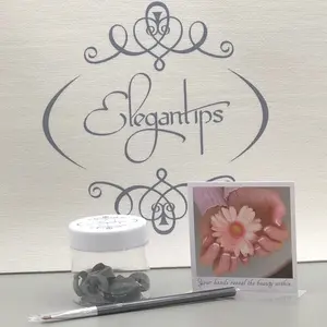 Elegantips “Elegant Eight” SET w/Brush-Reusable, Flexible, Patented, DIY, French Mani & Pedi Nail Tip Guides Nail Art Manicure