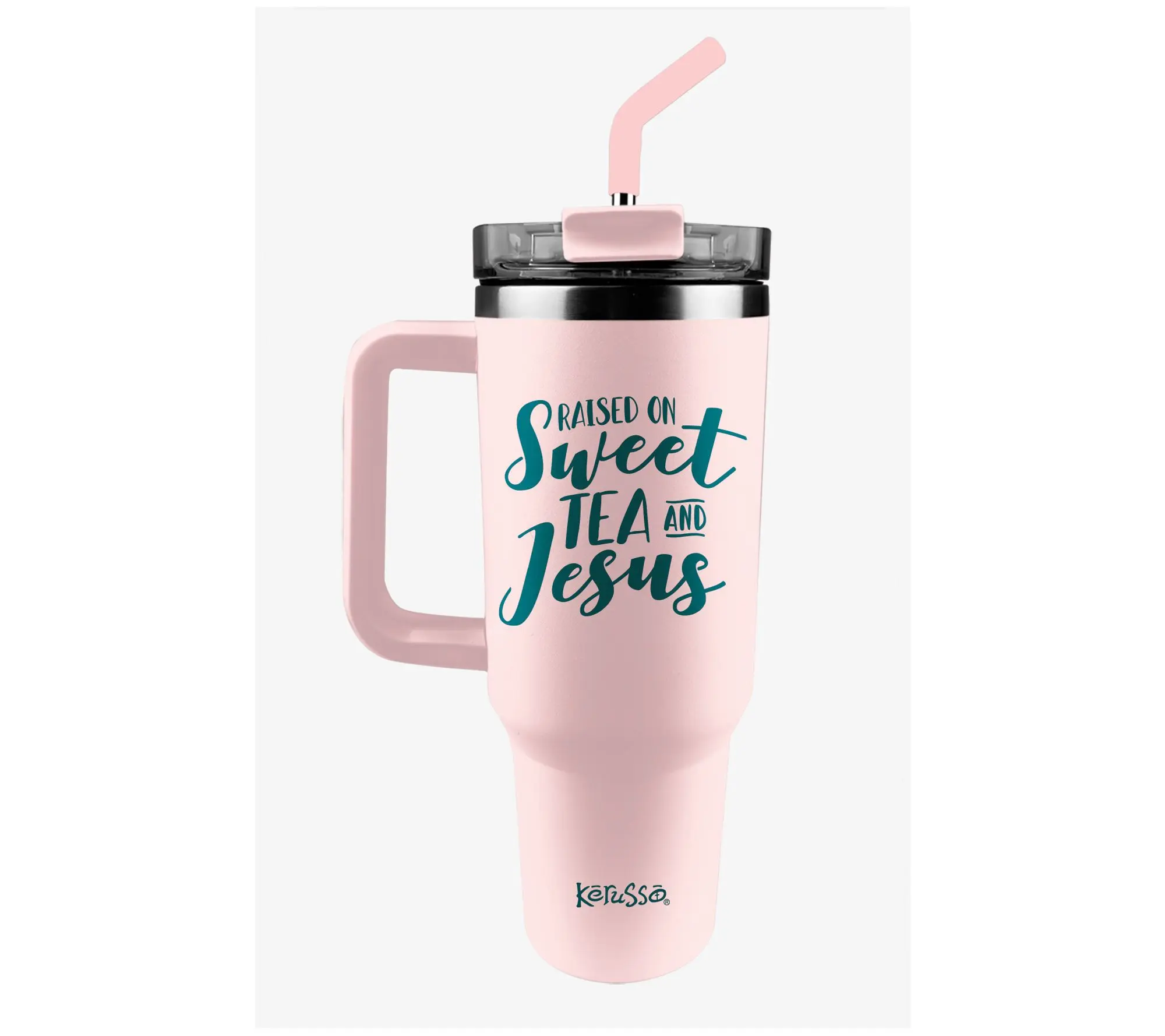Kerusso 40 oz Dual Wall Mug With Steel Straw