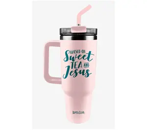 Kerusso 40 oz Dual Wall Mug With Steel Straw