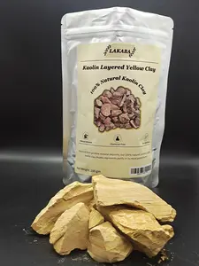 LAKABA Pure Yellow Narat Kaolin Layered Clay 200g 7oz Natural Cosmetic Grade Beauty Clay No Additives for Stronger Bones & Healthy Skin Glowing Skin Skin Repair