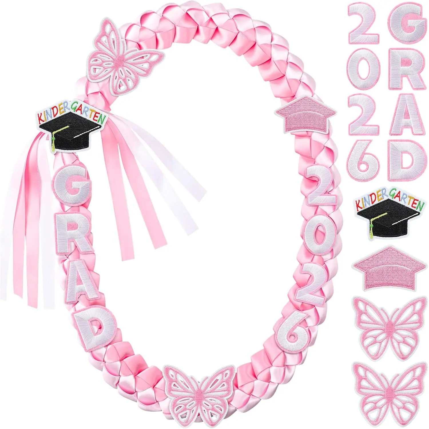 Graduation Leis   Class of 2026  Leis .2 Inch Double Braided Ribbon Necklace for Boys Girls Ribbon  Congrats Graduation