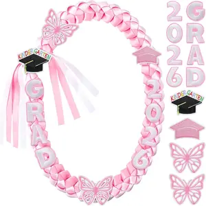 Graduation Leis   Class of 2026  Leis .2 Inch Double Braided Ribbon Necklace for Boys Girls Ribbon  Congrats Graduation