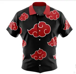 Akatsuki Button up hawaiian shirt, Anime Style, CuteShirt, Summer Look, GiftIdea, Matching Outfit, Hawaii Vibes, Festival Fit, Beach Ready