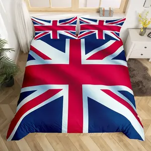 Union Jack Duvet Cover,Retro United dom Flag No Comforter Bedding Sets,Vintage London Bedroom Decor Bed Set for Bed,Red Blue England Bedroom Set